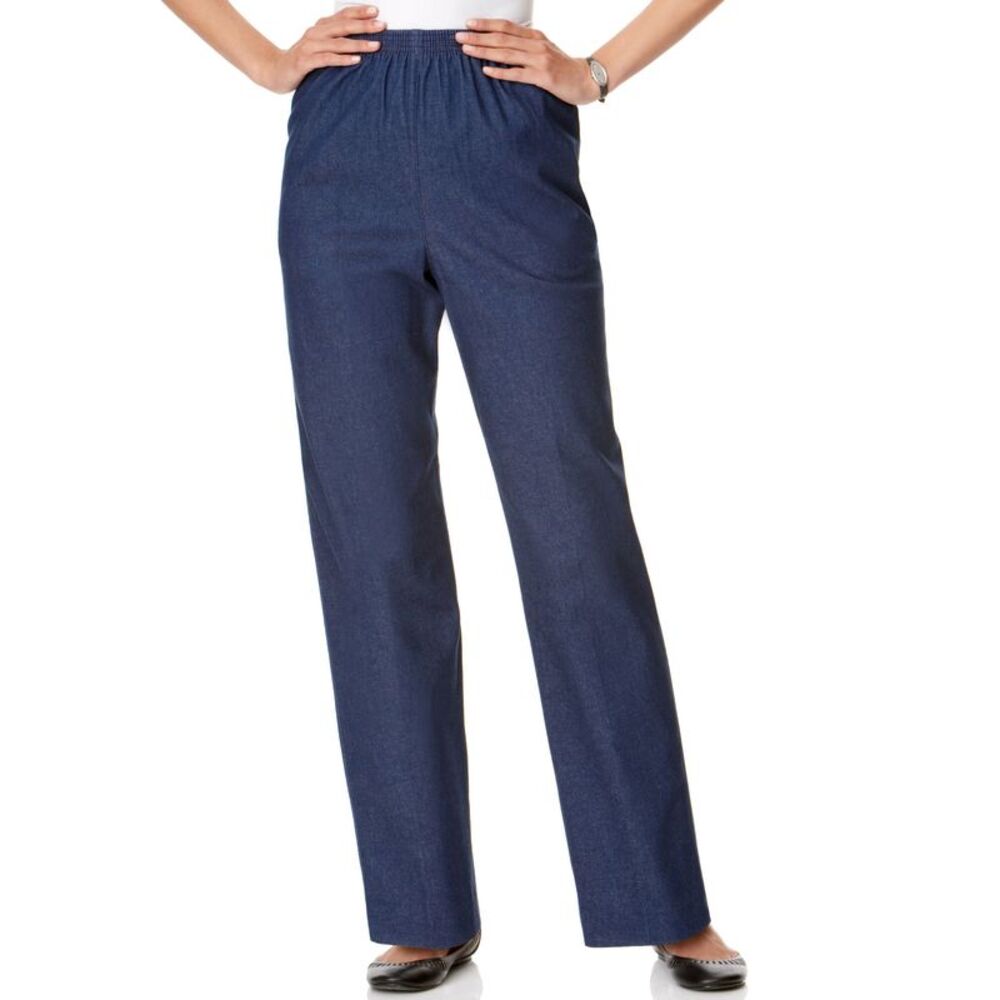 Alfred Dunner Classics Denim Pull-On Straight-Leg Pants